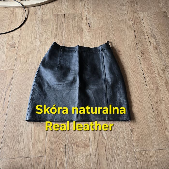 Spódnica mini m 38 l 40 real leather skóra naturalna