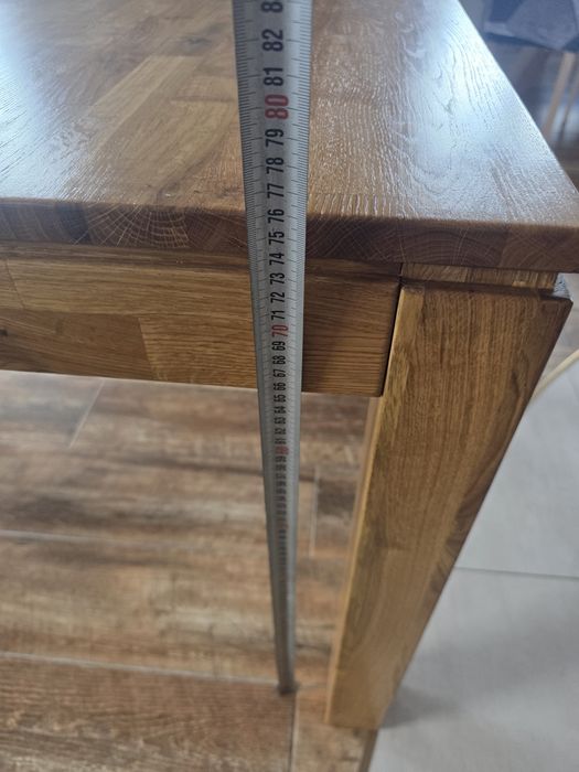 Nowy dębowy stół rozkładany 120–170 × 80 cm – lity dąb, okazja