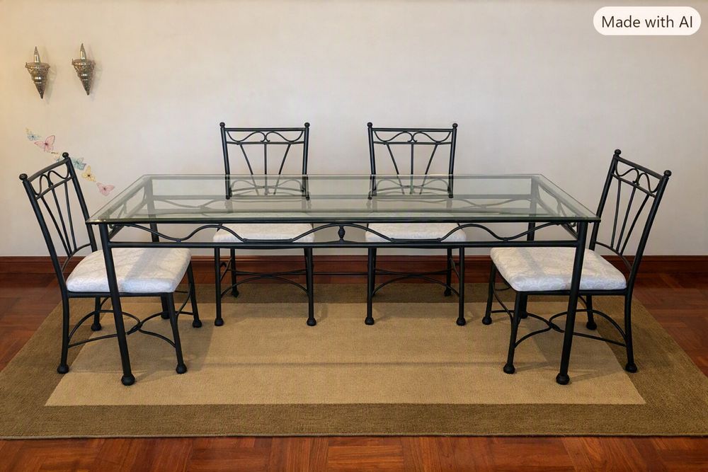Mesa em Ferro com 6 cadeiras