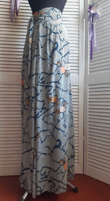 Шелковая макси юбка 100% шелк на завязках в этно стиле leifsdottir