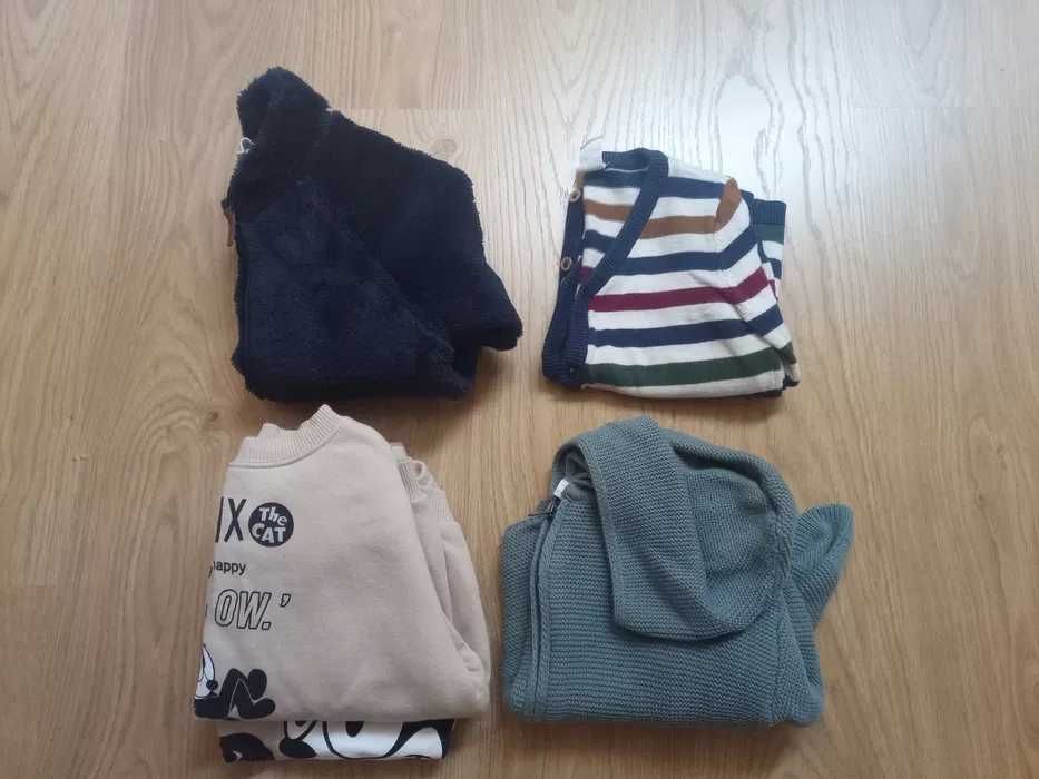 2x sweterek + polar + dres rozm. 86 (HM/Zara) - używane