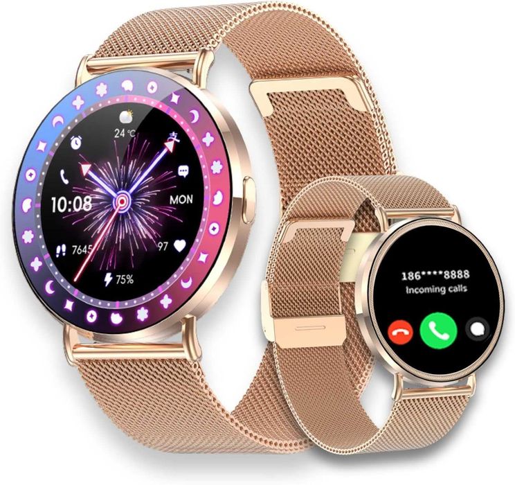 LUNIQUESHOP okrągły smartwatch inteligentny damski