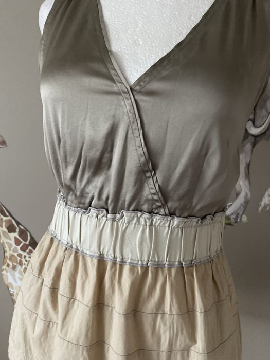 Elegancka jedwabna bluzka premium taupe bluzka z jedwabiu