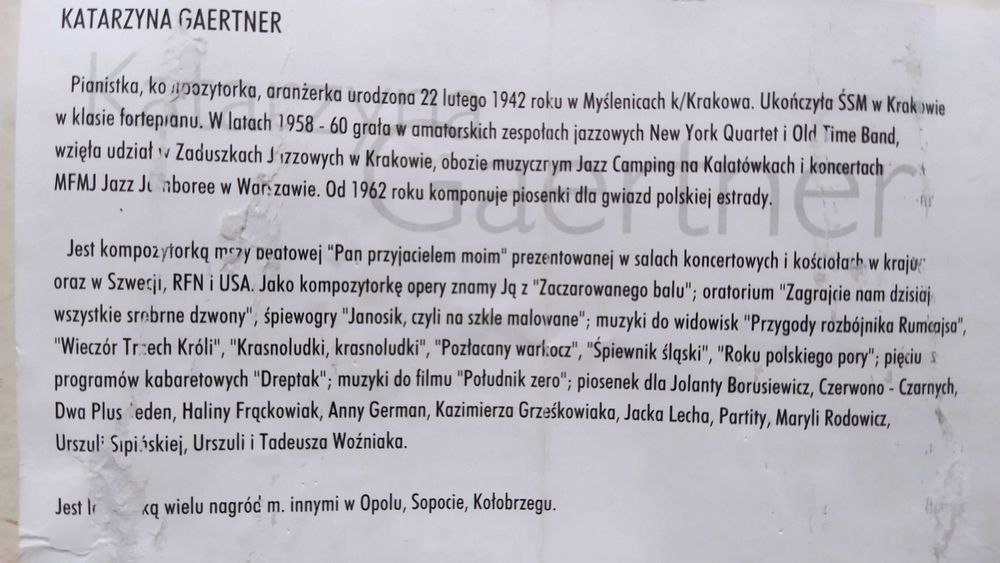 Katarzyna Gaertner Platynowa Kolekcja Złote Przeboje kaseta
