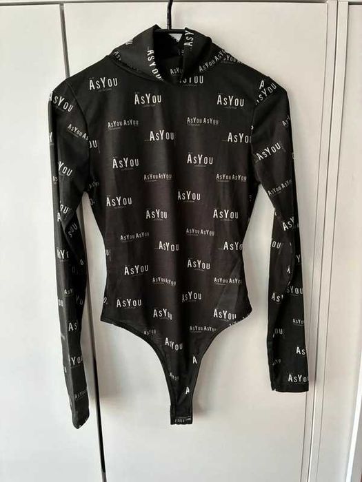 body czarne z napisami Asos xs Nowe