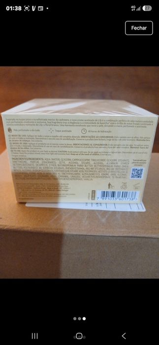 Creme hidratante, Lilycashmere, O Boticário, novo.