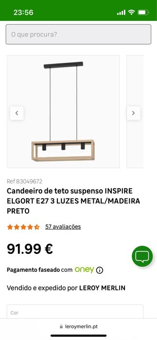 Candeeiro de teto madeira c/ 3 lampadas