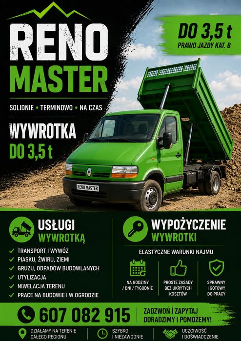 Wypozyczenie lub usługi minikoparka