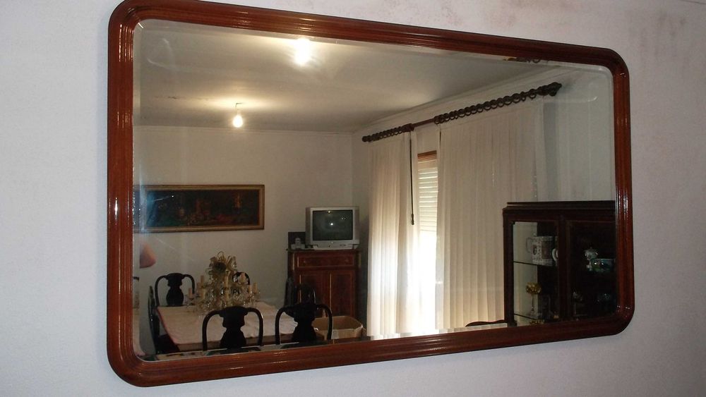 Living room mirror approx. 105x180 cm with wooden frame, used64750952529539120