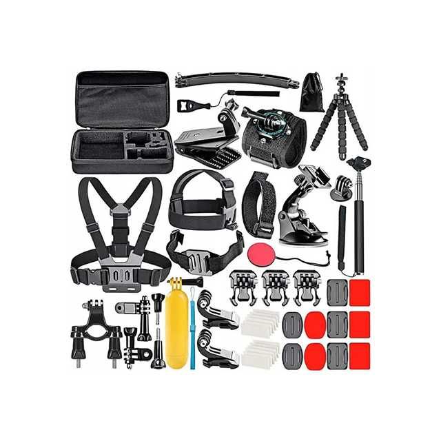 NOWY !! Zestaw akcesoriów do GoPro 50w1 walizka uchwyty