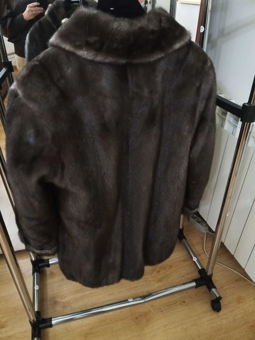 Casaco em pele "Cinza Rato" a 3/4