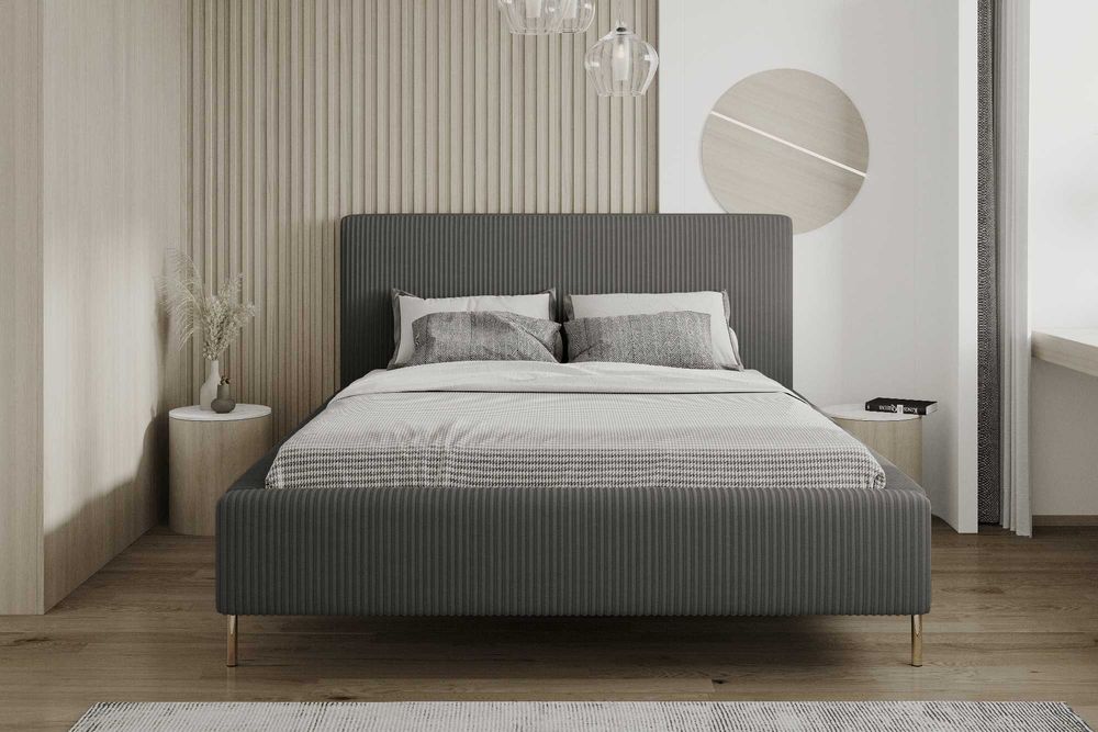 Łóżko DO SYPIALNI tapicerowane z POJEMNIKIEM na pościel RÓŻNE WYMIARY