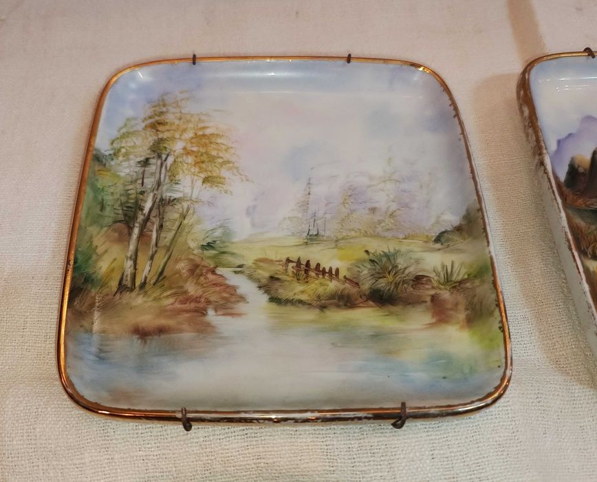 4 Pratos Pintados Mão Porcelana Áustria