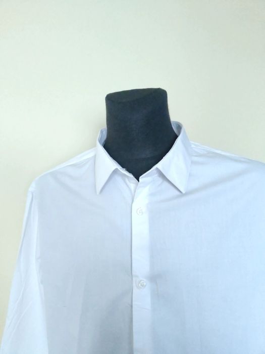 DUŻA (4XL) biała męska koszula Marks & Spencer puree cotton