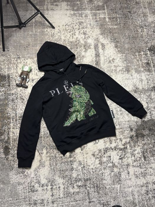 Худі чорне Philipp Plein Lil Godzilla з стразами з капюшоном