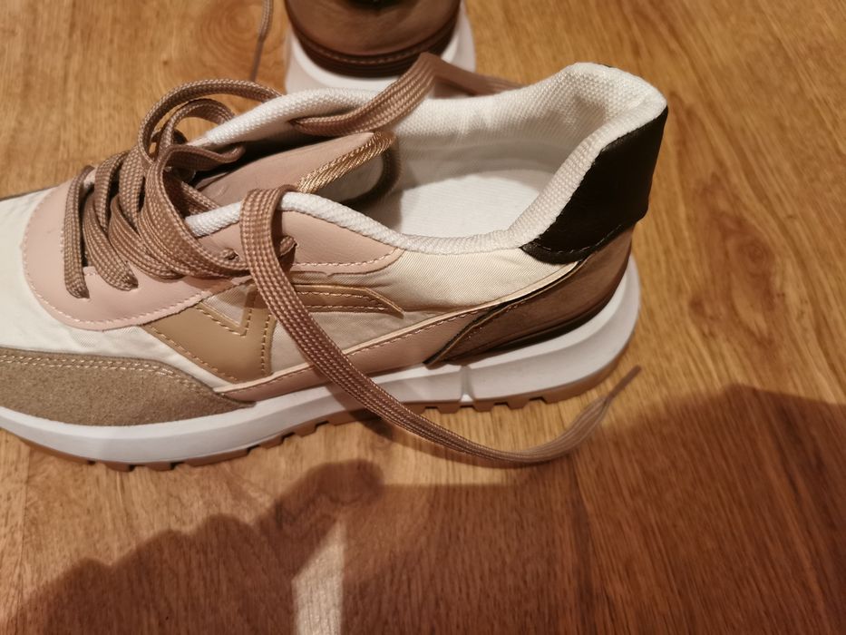 Sneakersy damskie khaki/beż38