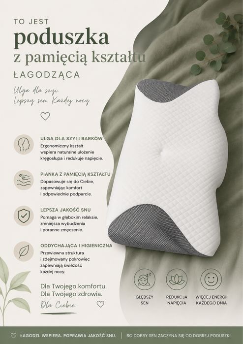 Nowa poduszka ortopedyczna łagodząca firmy Ortorest