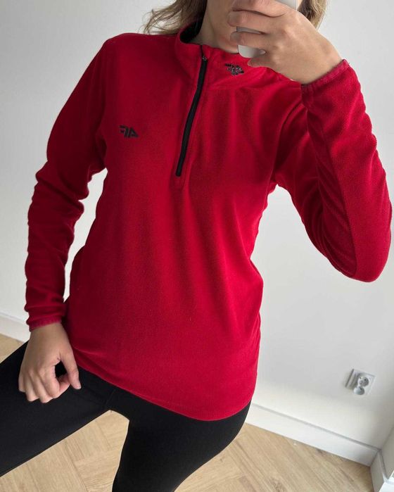 4F czerwony polar zip 36 s m bluza dopasowana