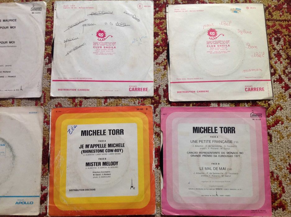 Conjunto / lote 7 singles - Música Francesa - portes incluidos