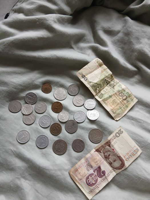 Banknoty złorówki i papierki