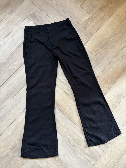 spodnie lniane h&m