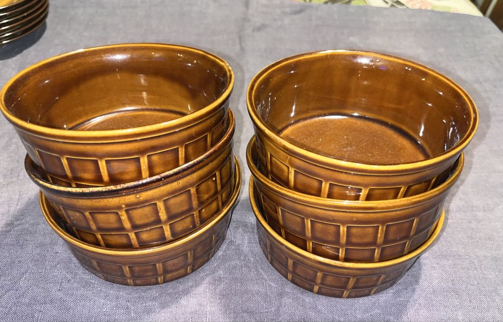 6 Miseczek Tułowice PRL kratka