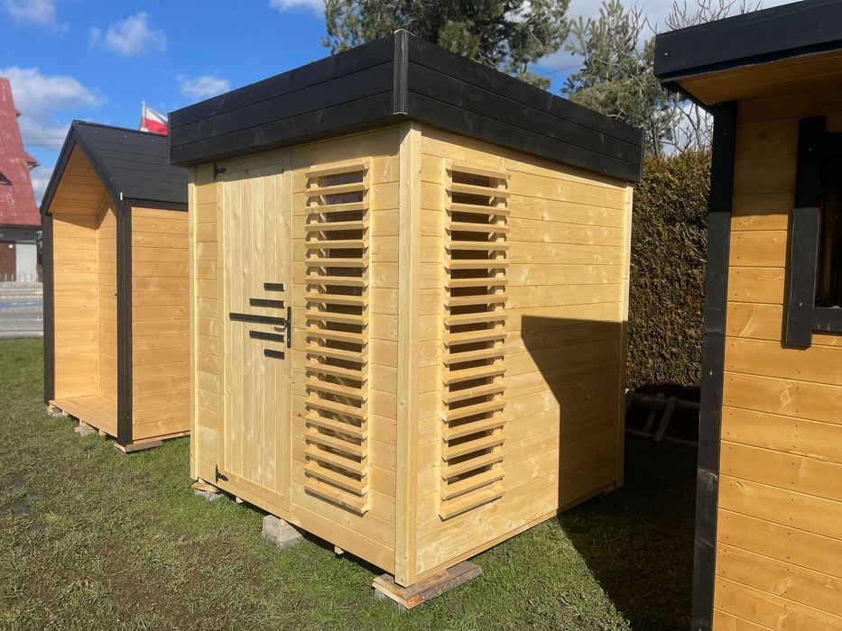 Nowoczesny domek ogrodowy, narzędziowy, sauna, drewniany. New design