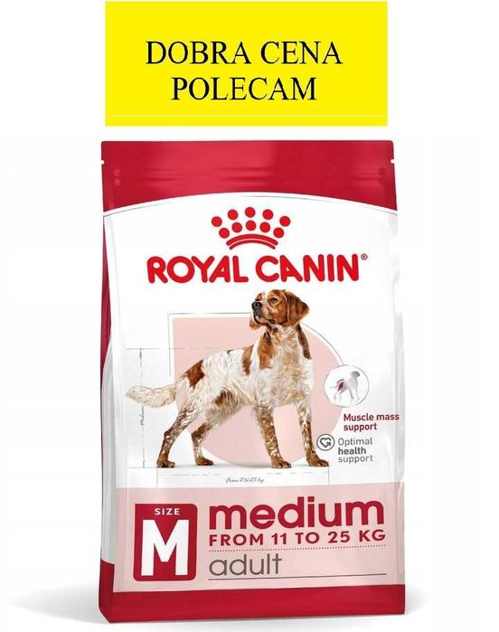 ROYAL CANIN Medium Adult 19 kg karma sucha dla psów dorosłych średnich + GRATIS