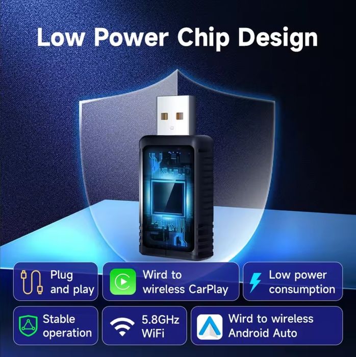 Adaptador Sem Fio para CarPlay e Android 3 em 1
Android Auto 3 ern 1 p