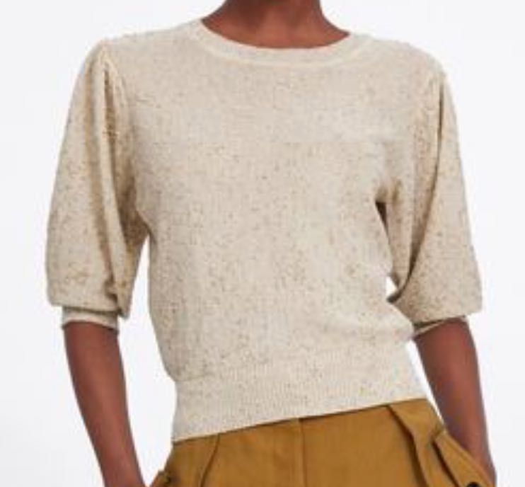 Zara top, bluzka z metaliczną nicią NOWY rozmiar M