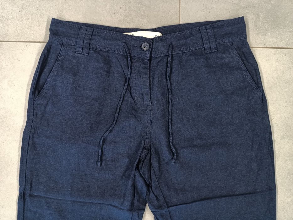 Spodnie rybaczki damskie Crop Next roz. 40 L letnie len 55% i wiskoza 45% luźne