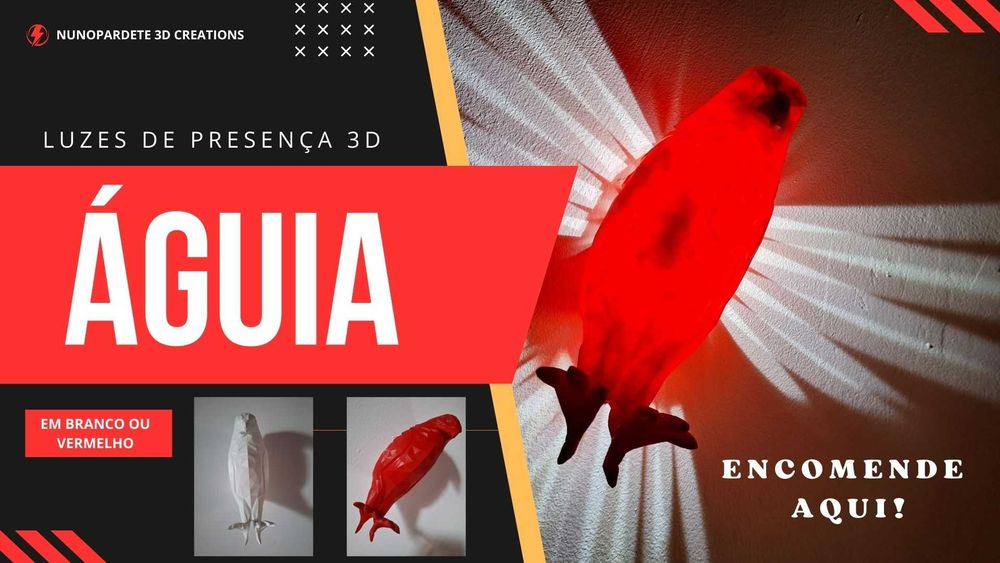 Luzes de Presença, a pilhas. feitas em impressoras 3D
