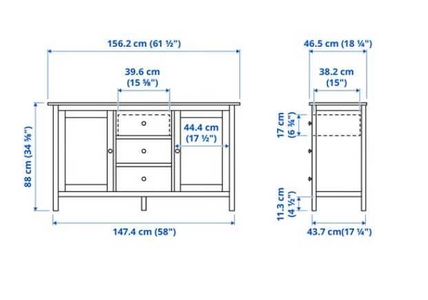 Aparador sala IKEA HEMNES (Branco) – Excelente Estado