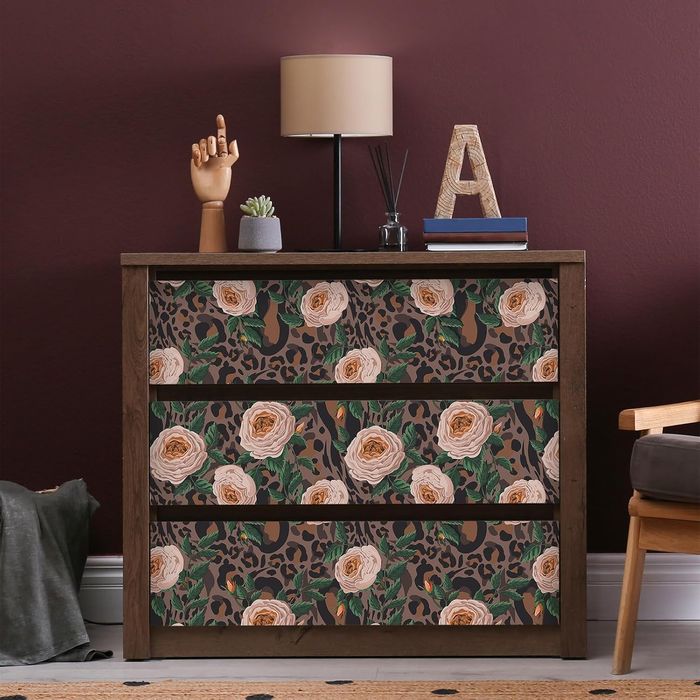 Tapeta samoprzylepna winylowa - kwiaty panterka różowa 61x300