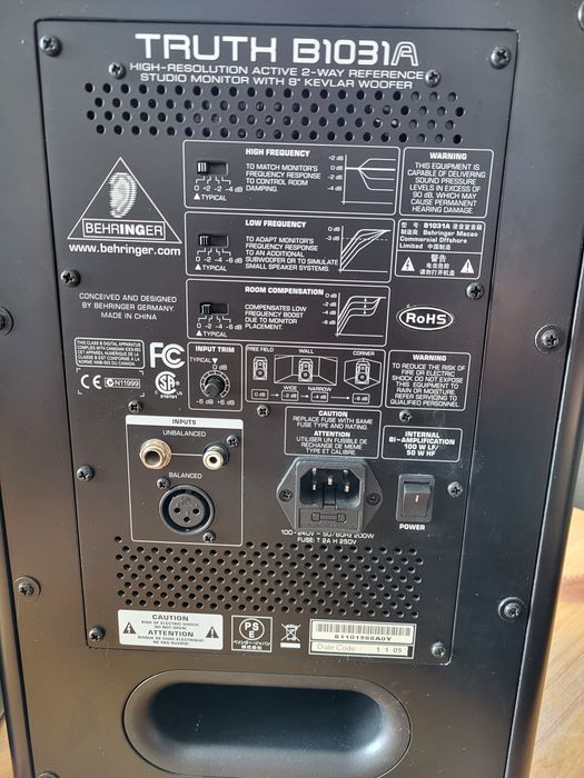 Kolumny Aktywne Monitory Behringer Truth B1031A 20cm Bass DJ Studio Wawa-Lublin
