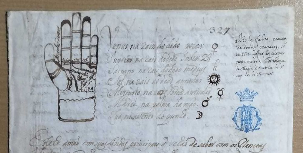 Raro Manuscrito ano 1780 Ensino leitura da mão (ver desconto no texto)