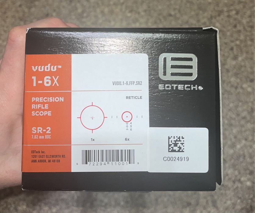 Прицел оптический EOTech Vudu 1-6X24 FFP с сеткой SR2 green/red