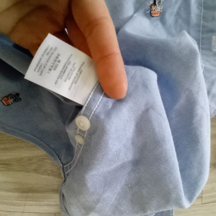 Koszula z printem jak jeans błękitna XS
