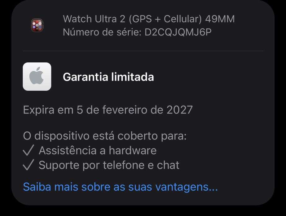 Apple watch ultra 2 - black titanium COM FATURA (nif empresarial)