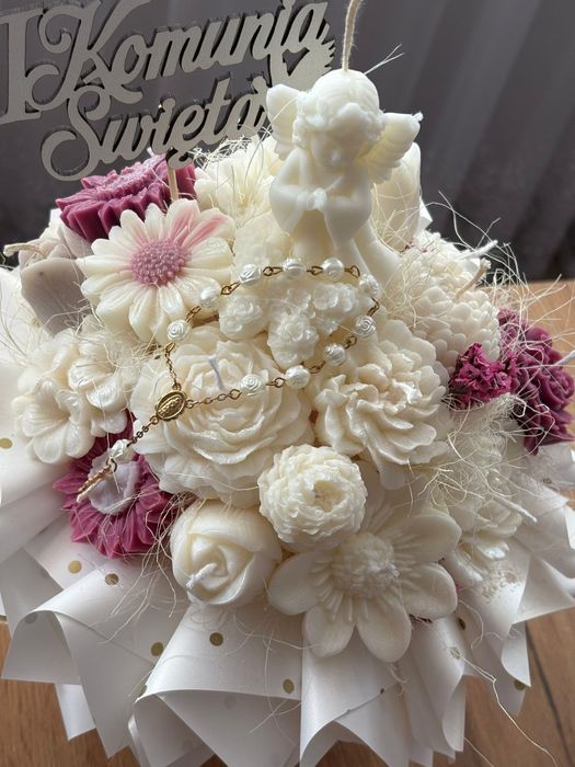 Flower box sojowy /prezent komunijny