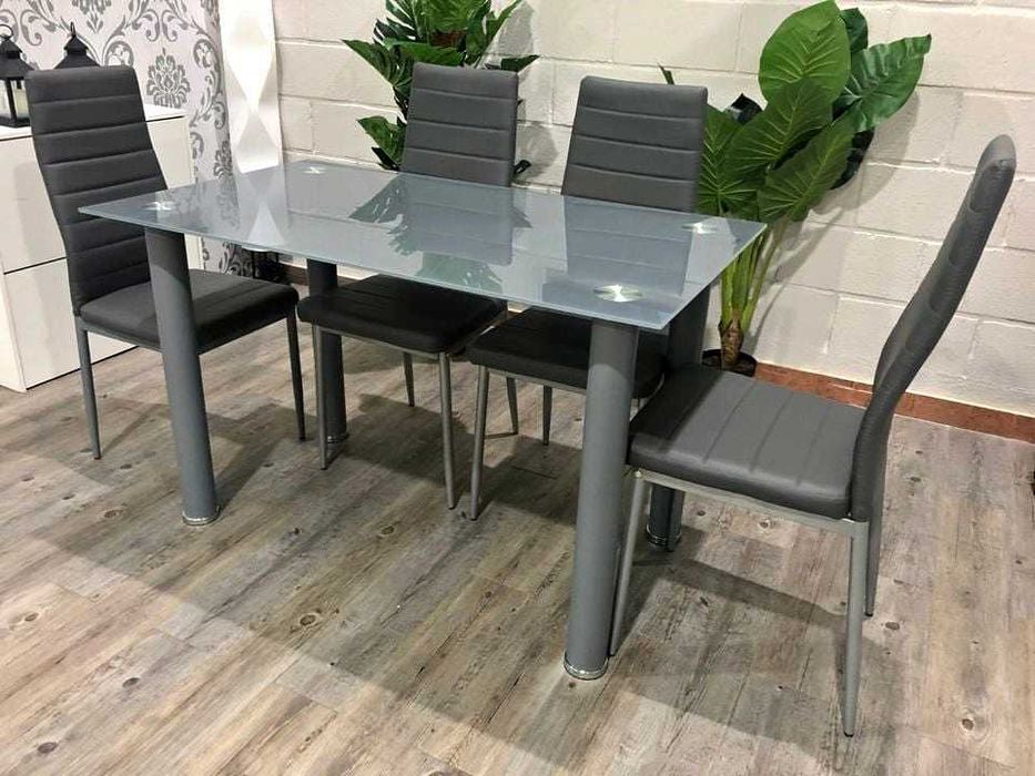 mesa de vidro e 4 cadeiras portes grátis