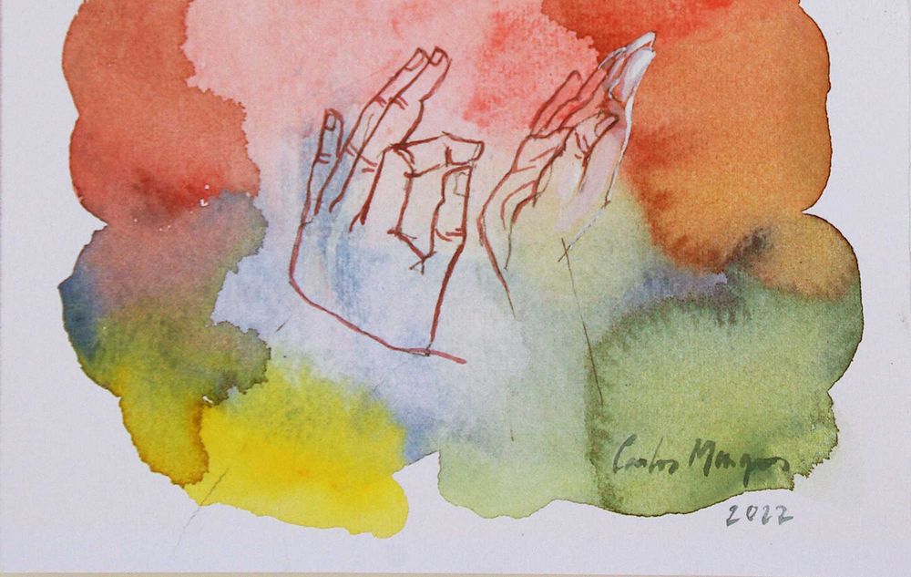 Aguarela original de Carlos Marques. Fantasia, surreal, 7 pecados