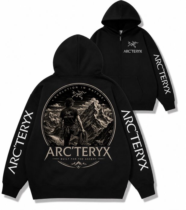 Зип худи Arcteryx Logo унисекс  Arc'teryx артерикс толстовка кофта лонгслив черные свитшот  куртка Новинка