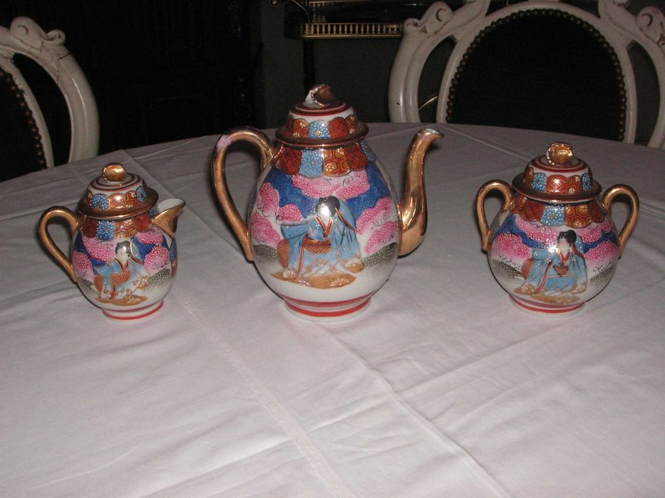 Serviço de Café de Porcelana Japonesa Casca de Ovo