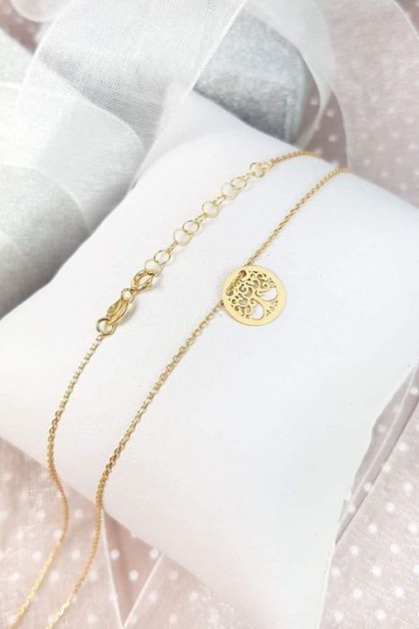 Złota celebrytka z drzewkiem szczęścia