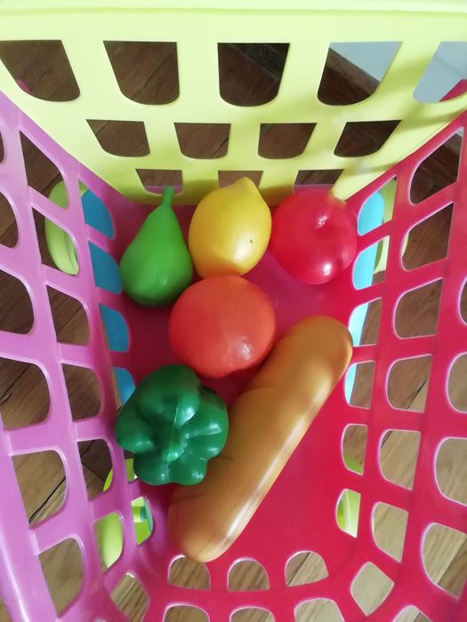 Carrinho de compras com 6 peças para crianças