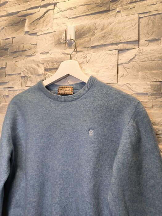 Sweter Damski Thomas Burberry Vintage Damski Niebieski Wełna Wełniany