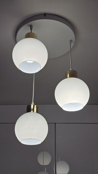 Lampa sufitowa do salonu, KRONOS ZŁOTO Biała