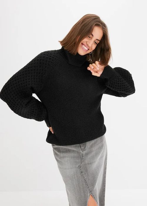 B.P.C sweter z golfem czarny 40/42.