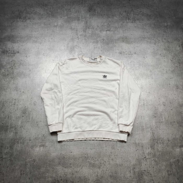 MĘSKA Bluza PREMIUM Biała Bawełna Adidas Originals Classic Haft Logo